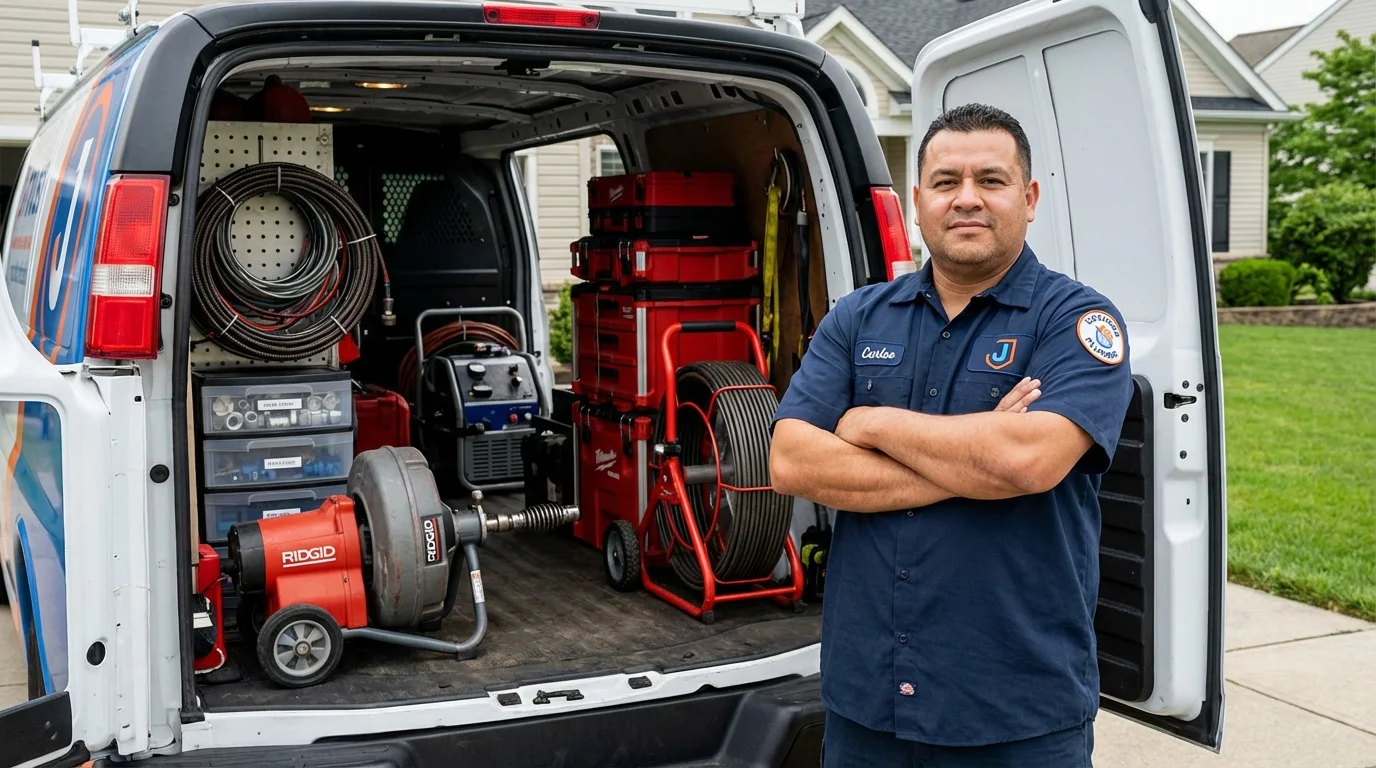 Professional drain cleaning equipment and Johns Plumbing LLC plumber in El Paso